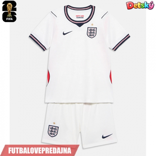 Lacne Dětský Futbalové dres Anglicko MS 2026 Krátky Rukáv - Domáci (+ trenírky)